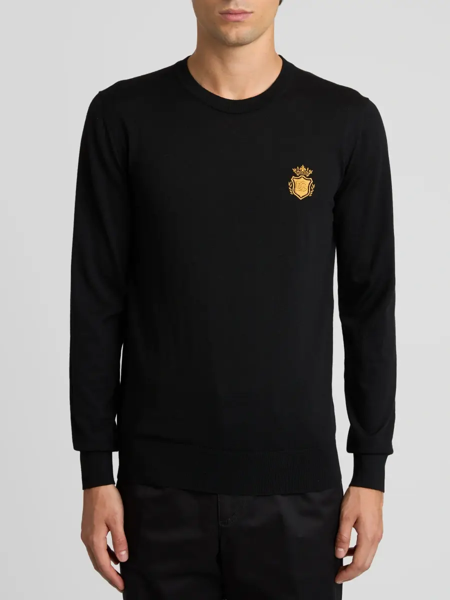 Dolce & Gabbana Men's Round Neck Virgin Wool Sweater | Thumbnail 5 Dolce & Gabbana Men's Round Neck Virgin Wool Sweater | Thumbnail 5