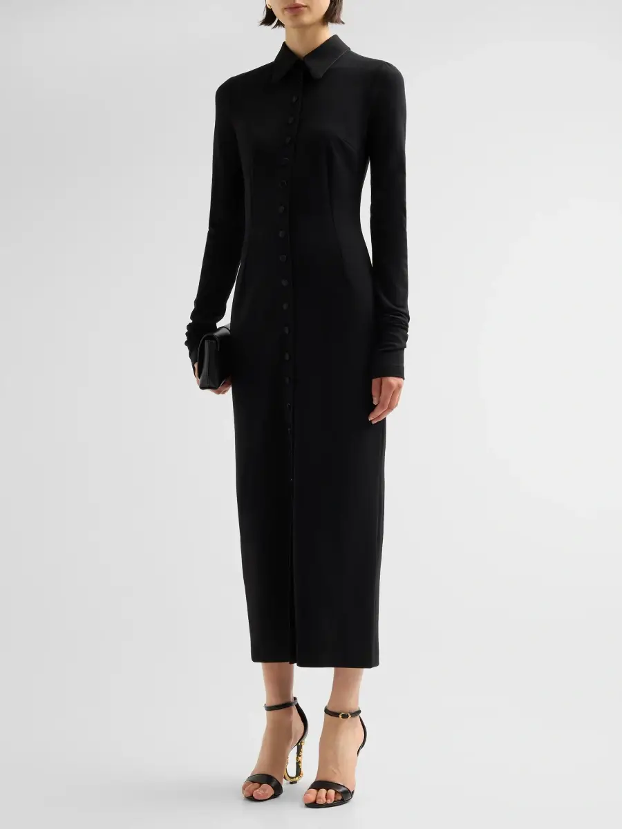 Dolce & Gabbana Women's Wool Midi Shirtdress | Thumbnail 4 Dolce & Gabbana Women's Wool Midi Shirtdress | Thumbnail 4