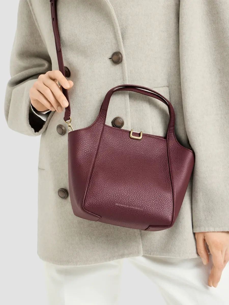 Brunello Cucinelli Women's Sartorial Small Bucket Bag in Soft Grained Leather | Thumbnail 2 Brunello Cucinelli Women's Sartorial Small Bucket Bag in Soft Grained Leather | Thumbnail 2