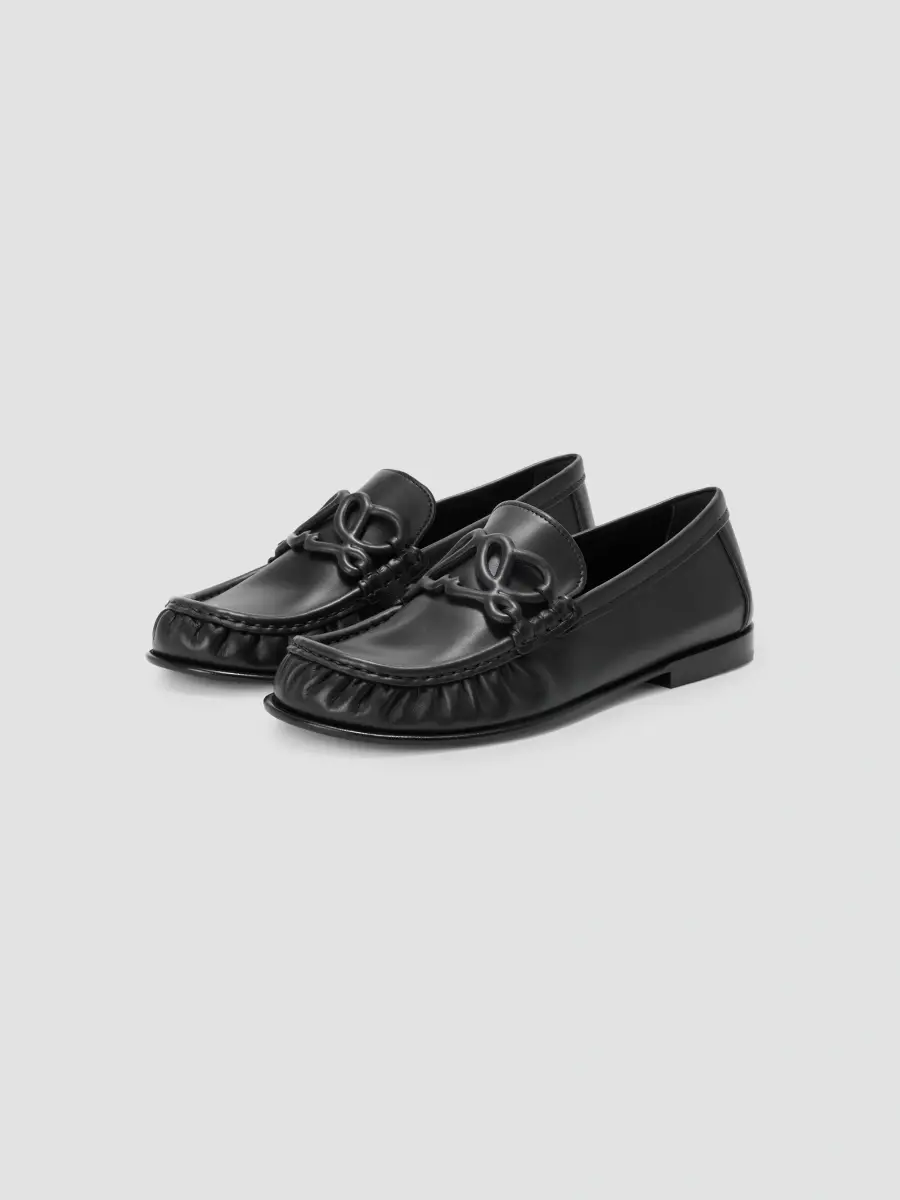 Loewe Women's Double L Leather Loafers | Thumbnail 2