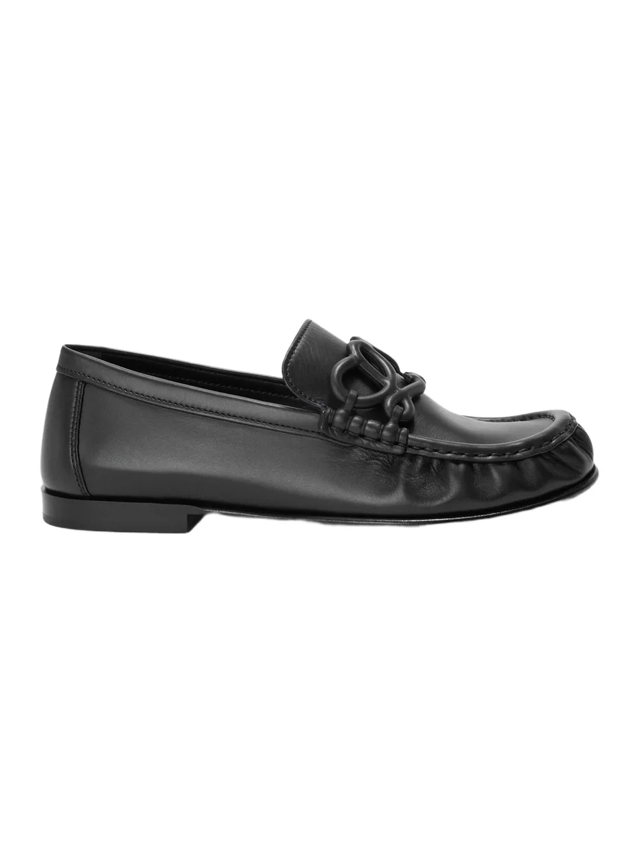 Loewe Women's Double L Leather Loafers