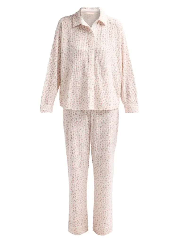 Papinelle Women's Floral Waffle-Knit Pajamas