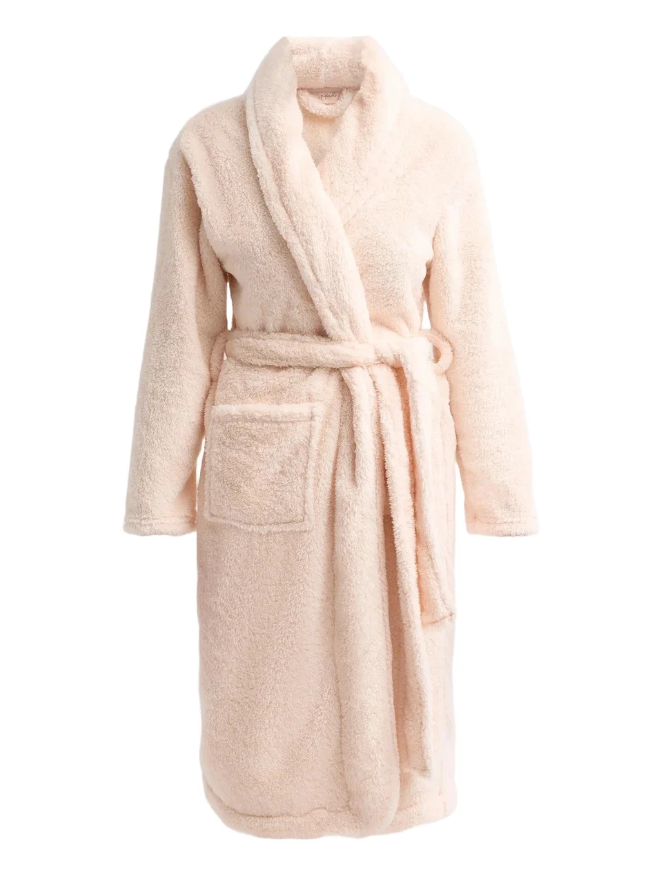 Papinelle Women's Cosy Plush Tie-Waist Robe