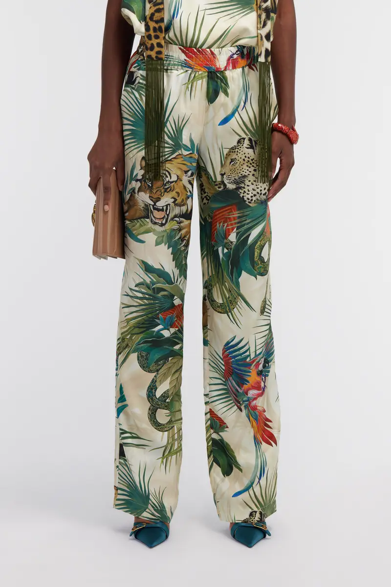 Roberto Cavalli Jungle Print Silk Trousers | Thumbnail 2 Roberto Cavalli Jungle Print Silk Trousers | Thumbnail 2