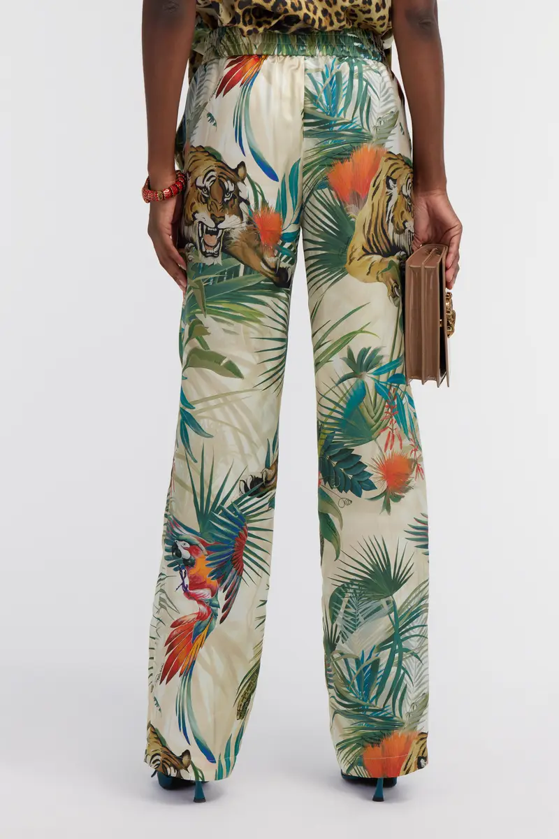 Roberto Cavalli Jungle Print Silk Trousers | Thumbnail 3 Roberto Cavalli Jungle Print Silk Trousers | Thumbnail 3