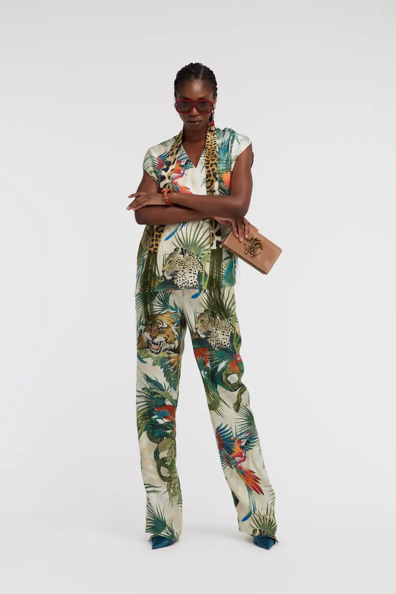 Roberto Cavalli Jungle Print Silk Trousers | Thumbnail 5 Roberto Cavalli Jungle Print Silk Trousers | Thumbnail 5