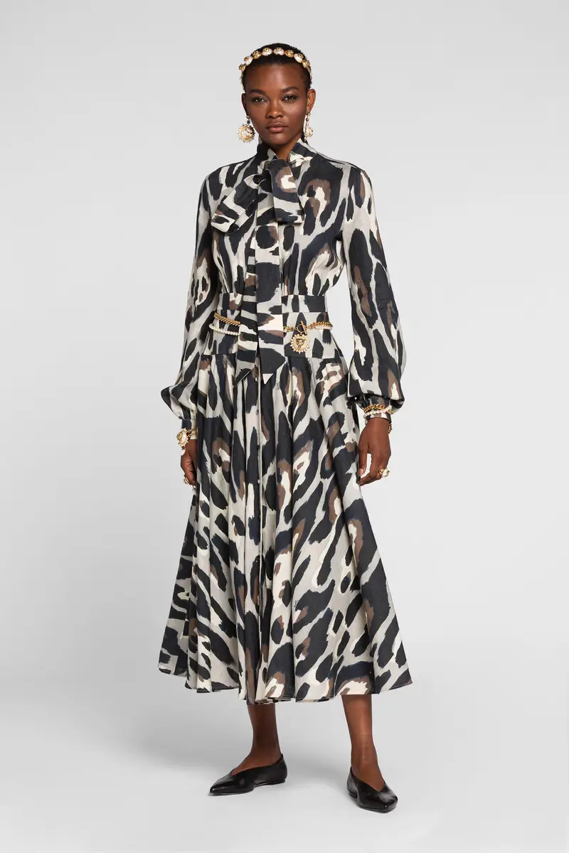 Roberto Cavalli Animal-print linen midi dress | Thumbnail 2 Roberto Cavalli Animal-print linen midi dress | Thumbnail 2