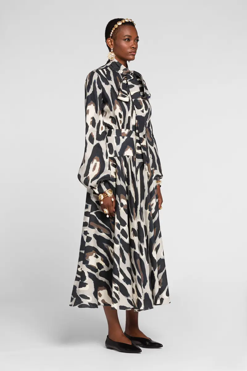 Roberto Cavalli Animal-print linen midi dress | Thumbnail 3 Roberto Cavalli Animal-print linen midi dress | Thumbnail 3
