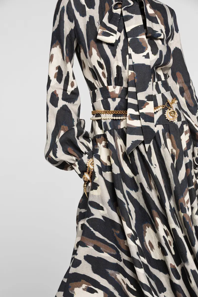 Roberto Cavalli Animal-print linen midi dress | Thumbnail 5 Roberto Cavalli Animal-print linen midi dress | Thumbnail 5