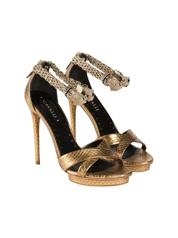 Panther-head high-heel sandals