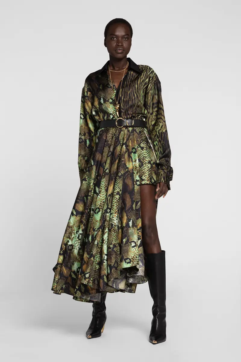 Roberto Cavalli Python-Print Silk Skirt | Thumbnail 2 Roberto Cavalli Python-Print Silk Skirt | Thumbnail 2