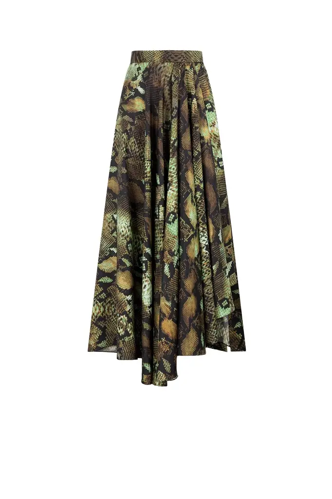 Python-Print Silk Skirt Python-Print Silk Skirt
