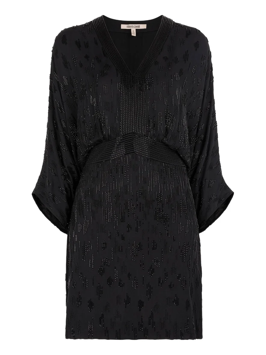 Bead-embellished short silk dress Bead-embellished short silk dress