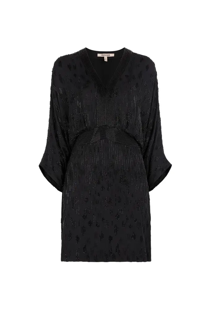 Bead-embellished short silk dress Bead-embellished short silk dress