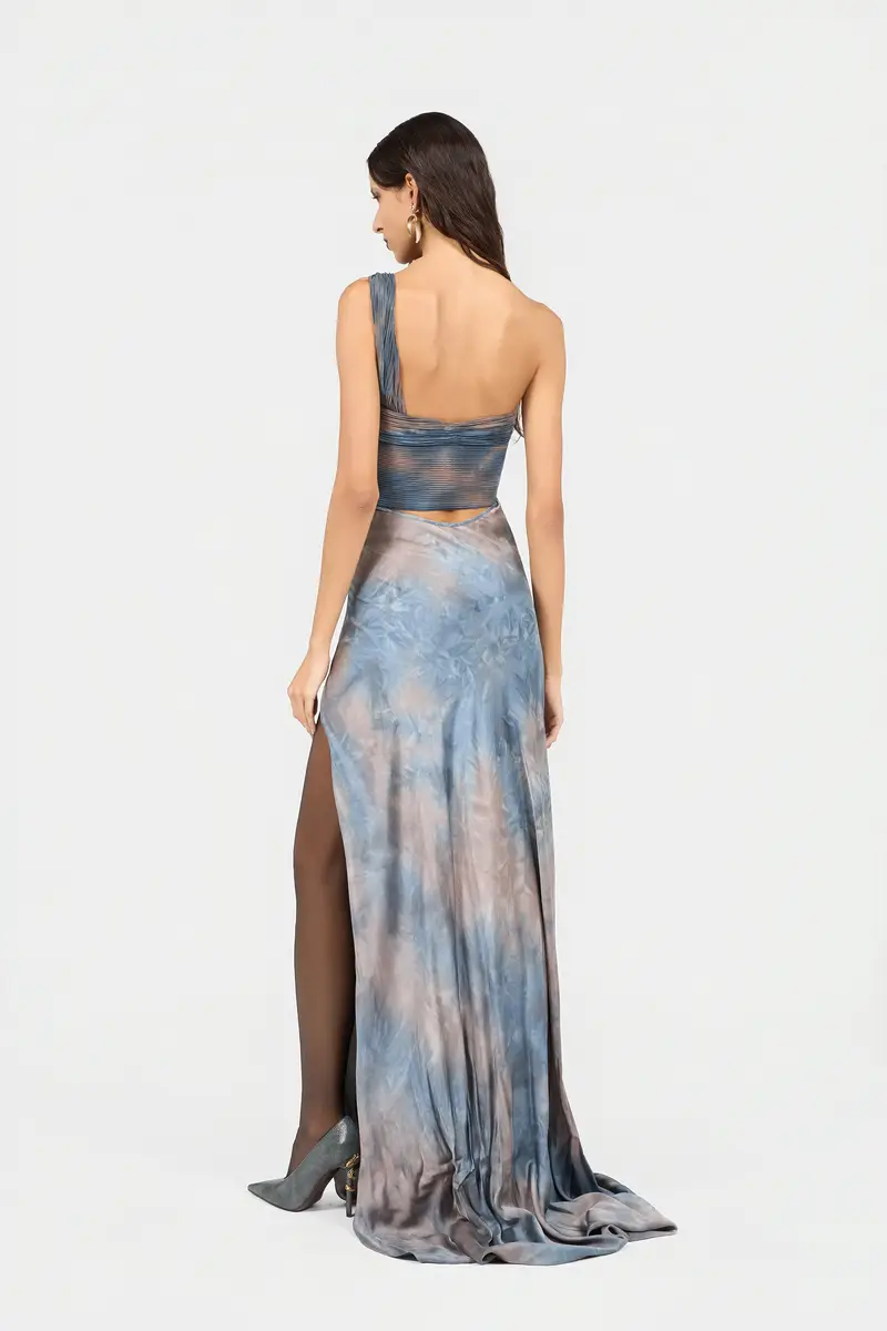 Roberto Cavalli Long Tie-Dye Effect Dress With Jewel Detail | Thumbnail 3 Roberto Cavalli Long Tie-Dye Effect Dress With Jewel Detail | Thumbnail 3