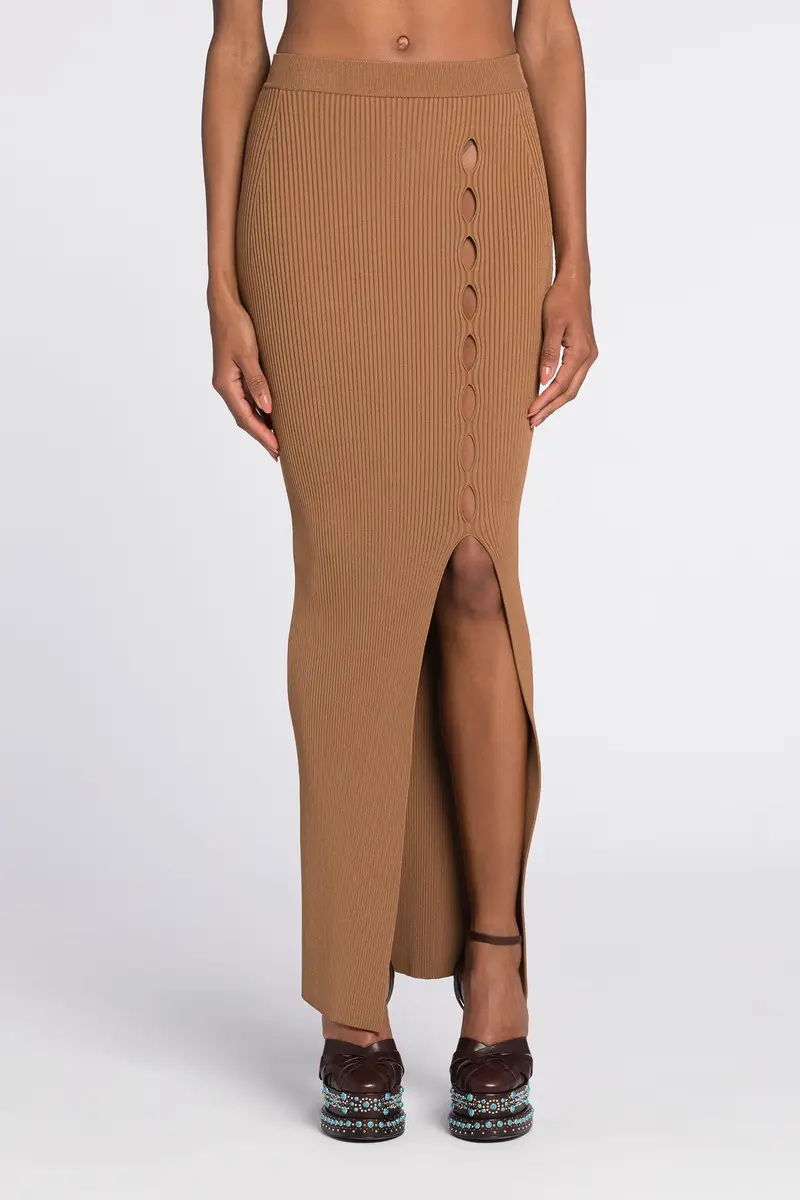 Roberto Cavalli Ribbed long skirt with cut-out | Thumbnail 3 Roberto Cavalli Ribbed long skirt with cut-out | Thumbnail 3