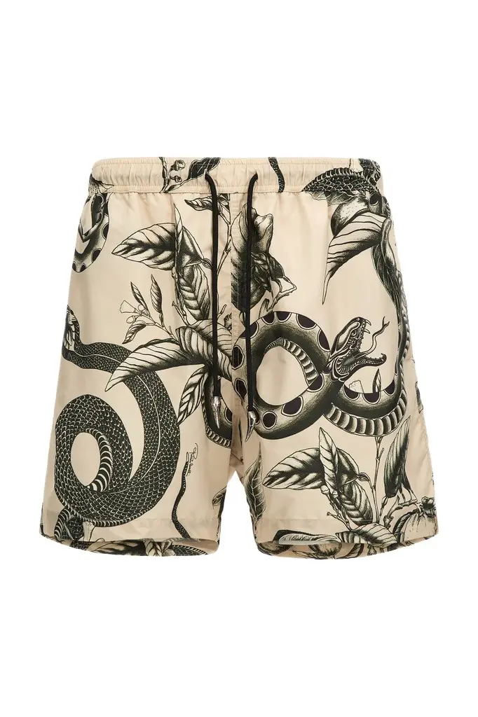 Roberto Cavalli Swim shorts with Snake print