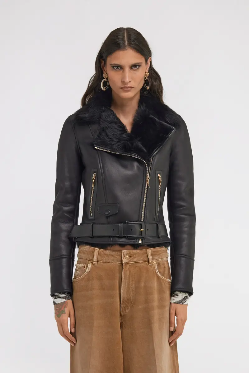 Roberto Cavalli Shearling Biker Jacket | Thumbnail 2 Roberto Cavalli Shearling Biker Jacket | Thumbnail 2