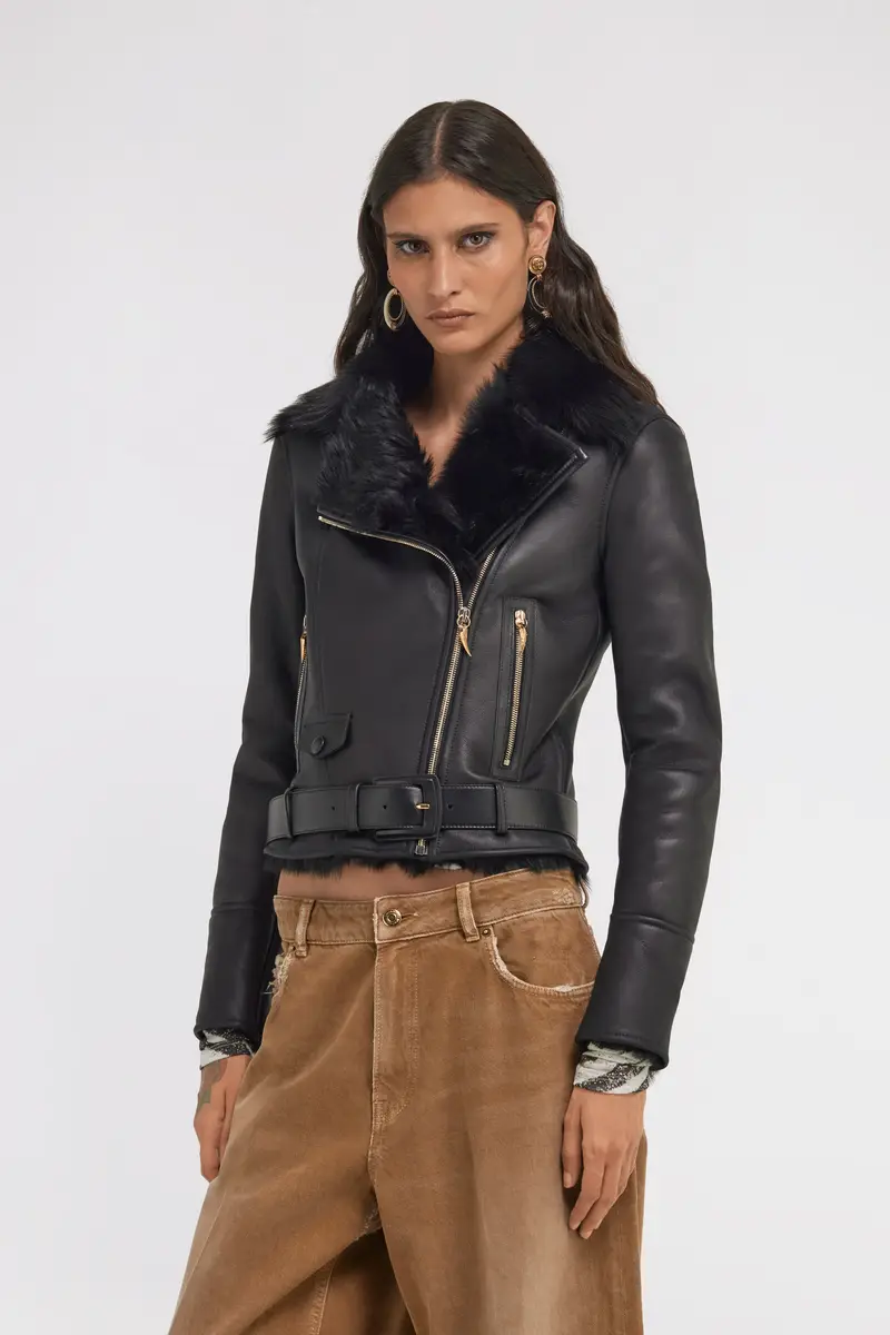 Roberto Cavalli Shearling Biker Jacket | Thumbnail 4 Roberto Cavalli Shearling Biker Jacket | Thumbnail 4