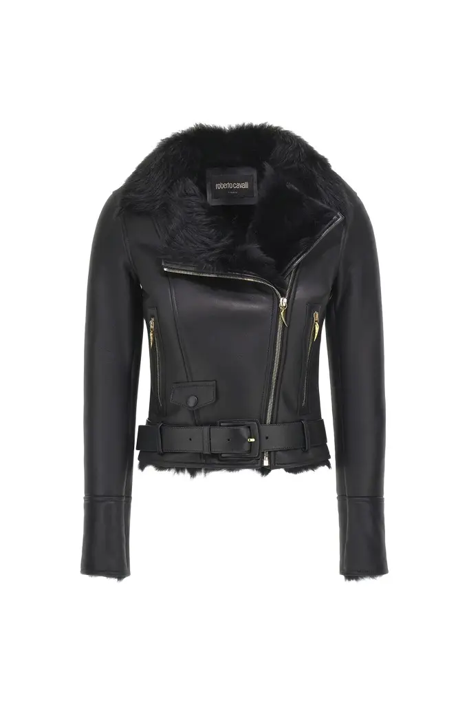 Roberto Cavalli Shearling Biker Jacket