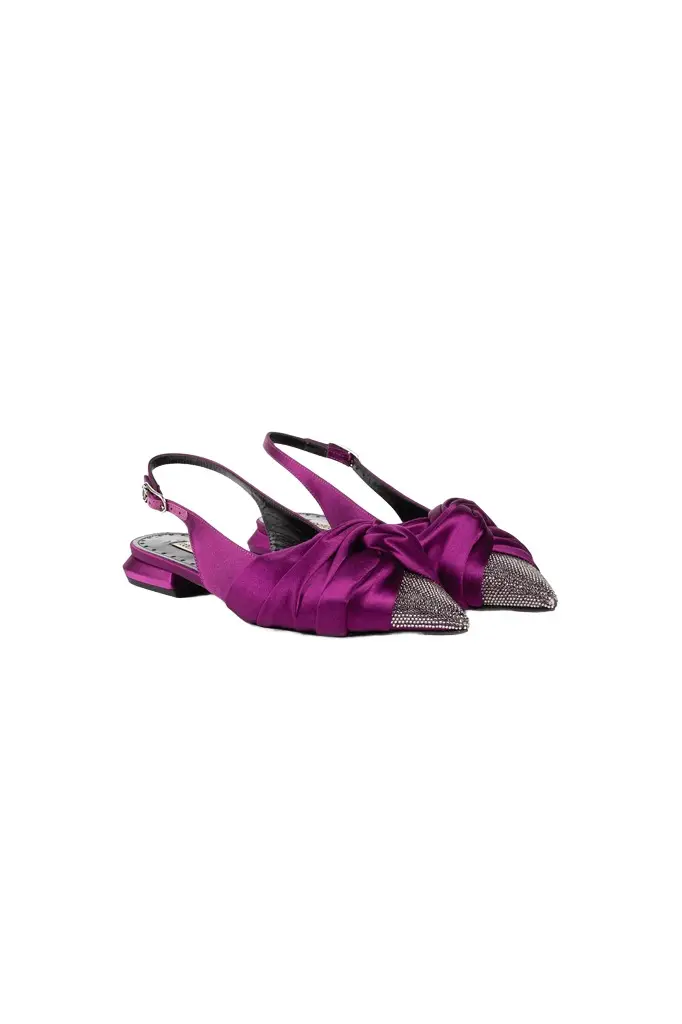Roberto Cavalli Knot-detail crystal-embellished ballerina shoes