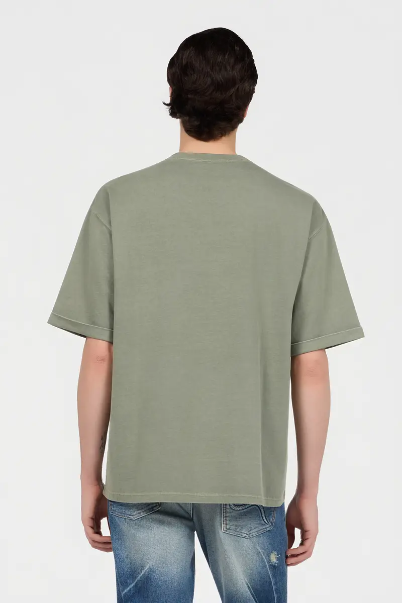 Roberto Cavalli Sage Green T-Shirt With Embroidered Snake | Thumbnail 3 Roberto Cavalli Sage Green T-Shirt With Embroidered Snake | Thumbnail 3