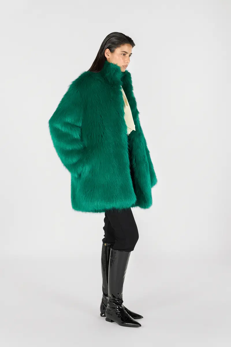Roberto Cavalli Faux fur coat with high collar | Thumbnail 2 Roberto Cavalli Faux fur coat with high collar | Thumbnail 2
