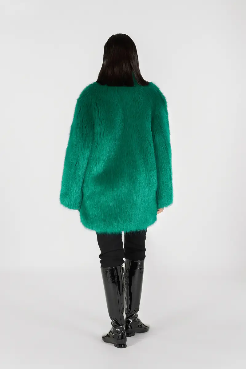 Roberto Cavalli Faux fur coat with high collar | Thumbnail 3 Roberto Cavalli Faux fur coat with high collar | Thumbnail 3