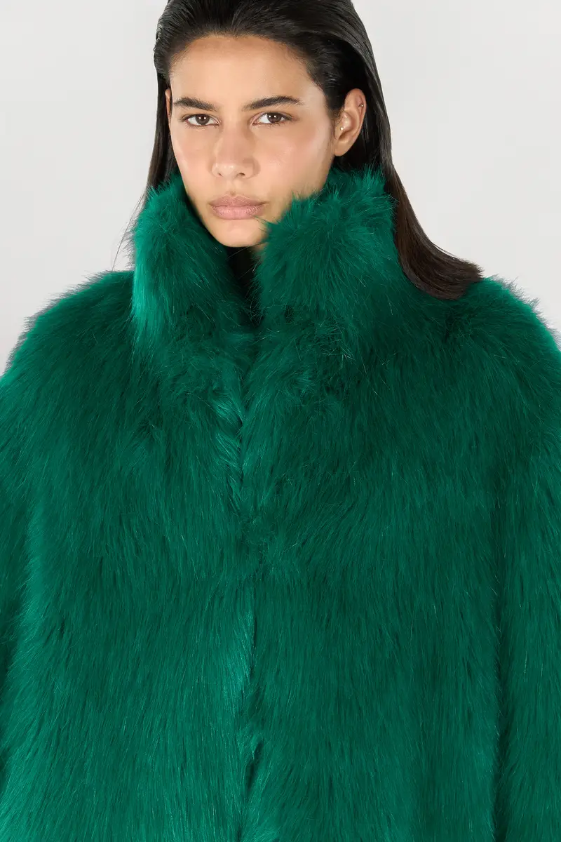 Roberto Cavalli Faux fur coat with high collar | Thumbnail 5 Roberto Cavalli Faux fur coat with high collar | Thumbnail 5