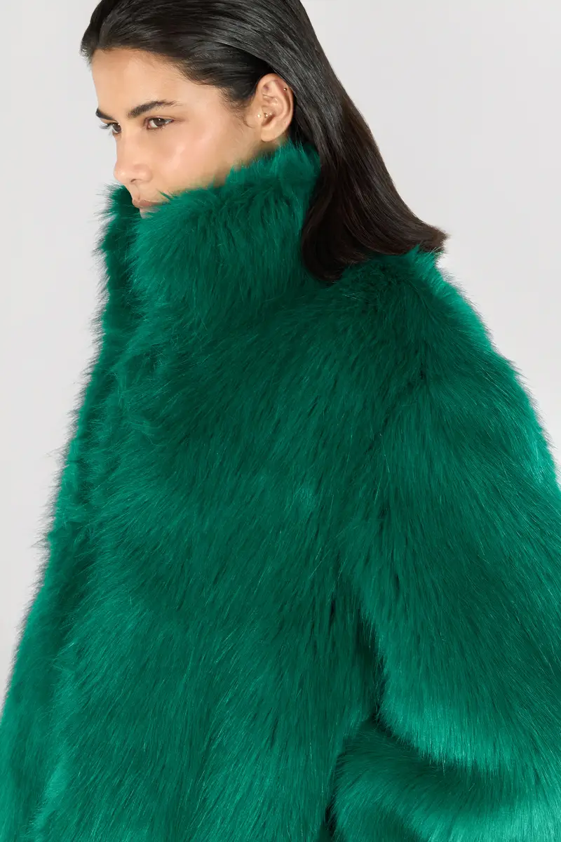 Roberto Cavalli Faux fur coat with high collar | Thumbnail 6 Roberto Cavalli Faux fur coat with high collar | Thumbnail 6