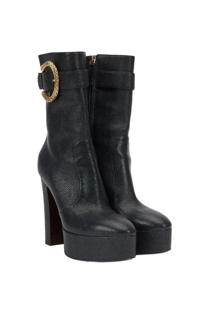 Roberto Cavalli Black Platform Boots