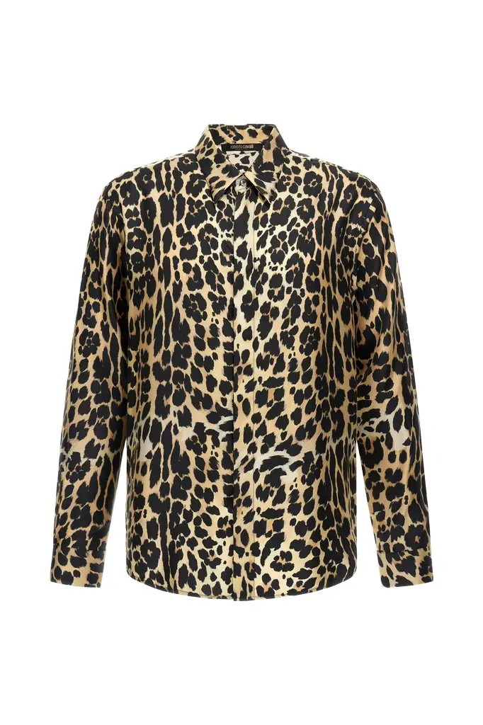 Roberto Cavalli Shirt with Leopard print