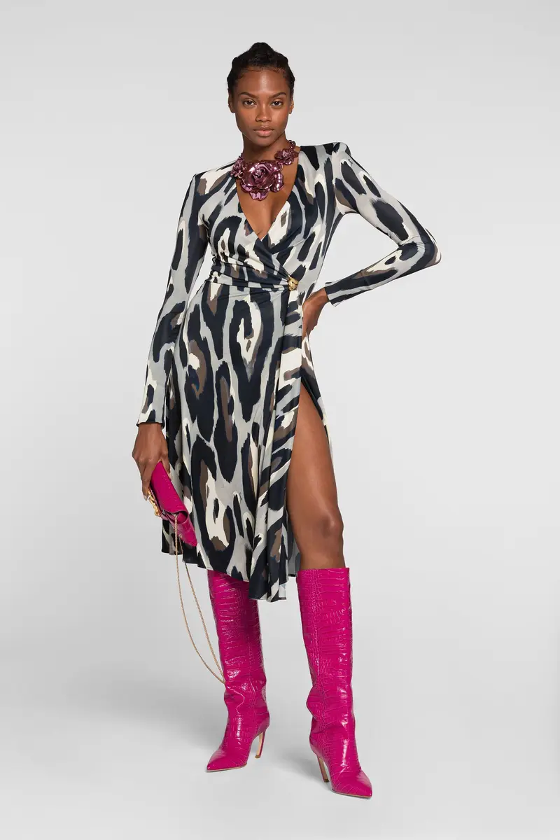 Roberto Cavalli Animal-print wrap midi dress | Thumbnail 2 Roberto Cavalli Animal-print wrap midi dress | Thumbnail 2