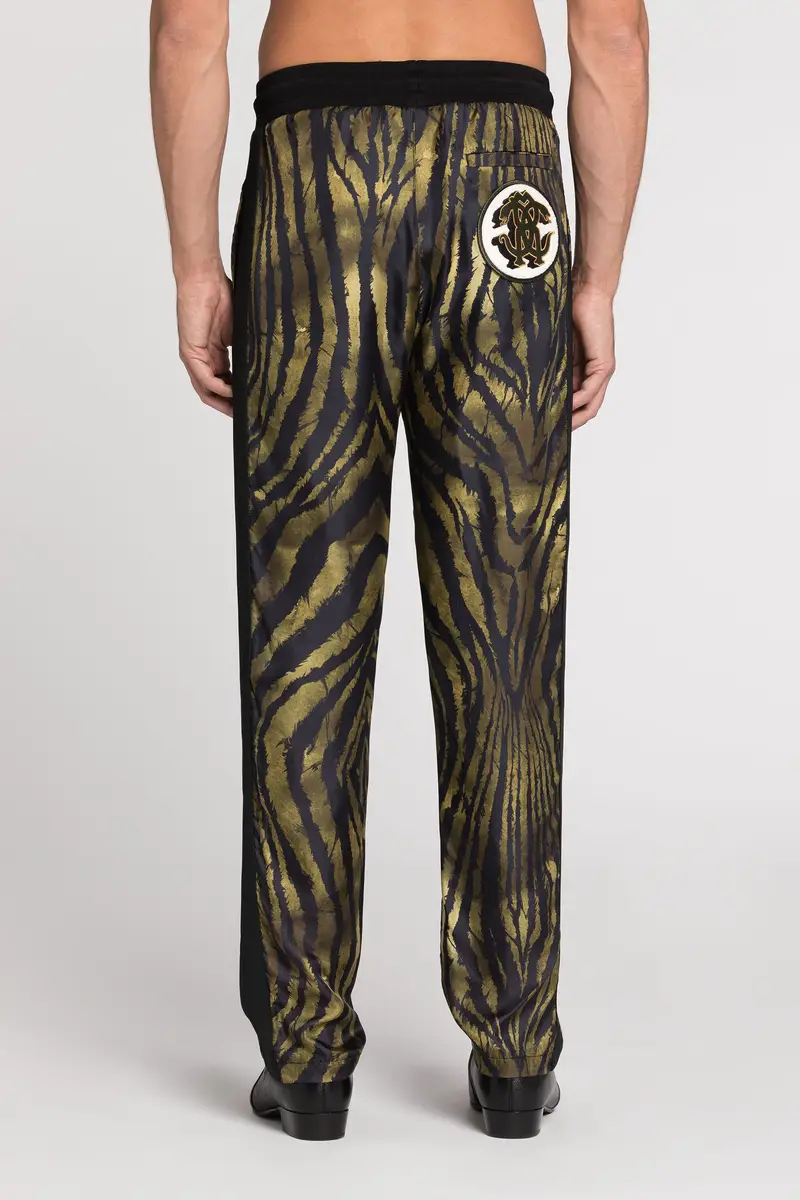 Roberto Cavalli Freedom-Print Silk Track Pants | Thumbnail 4 Roberto Cavalli Freedom-Print Silk Track Pants | Thumbnail 4