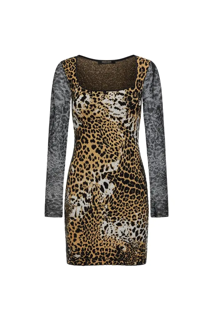 Roberto Cavalli Jaguar Skin print dress