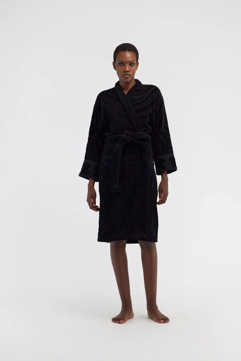 Roberto Cavalli Crystal Snakes terry cotton bathrobe. | Thumbnail 2 Roberto Cavalli Crystal Snakes terry cotton bathrobe. | Thumbnail 2