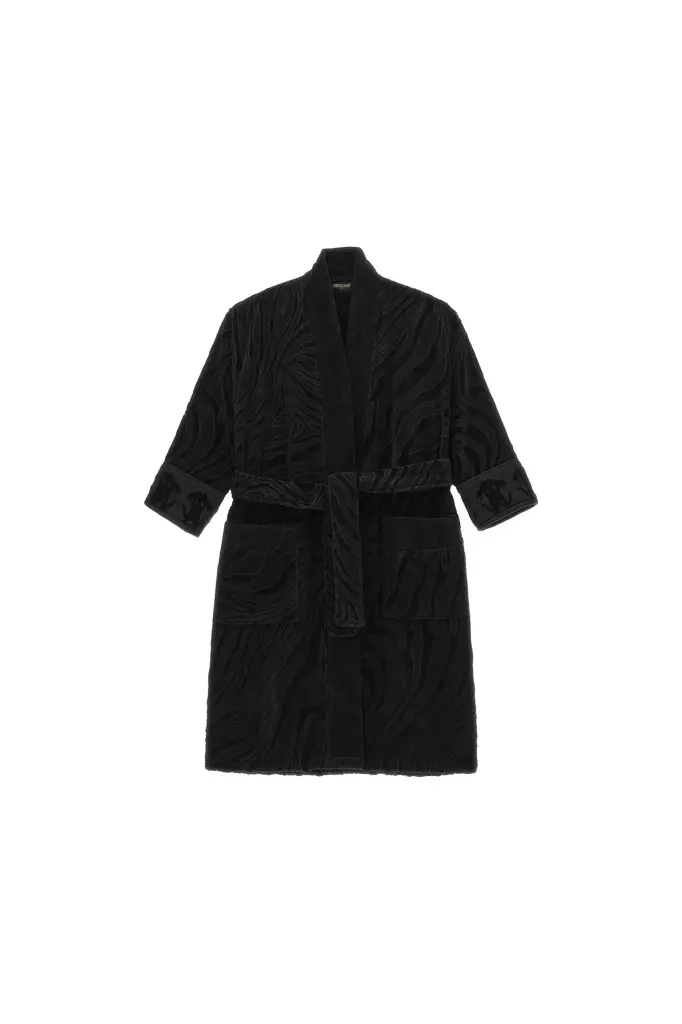 Roberto Cavalli Crystal Snakes terry cotton bathrobe.