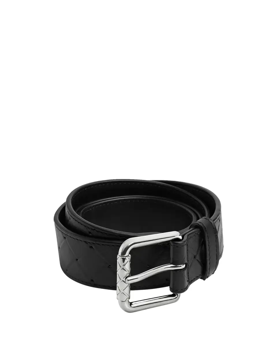 Bottega Veneta Men's Intrecciato Stamp Leather Belt | Thumbnail 2 Bottega Veneta Men's Intrecciato Stamp Leather Belt | Thumbnail 2