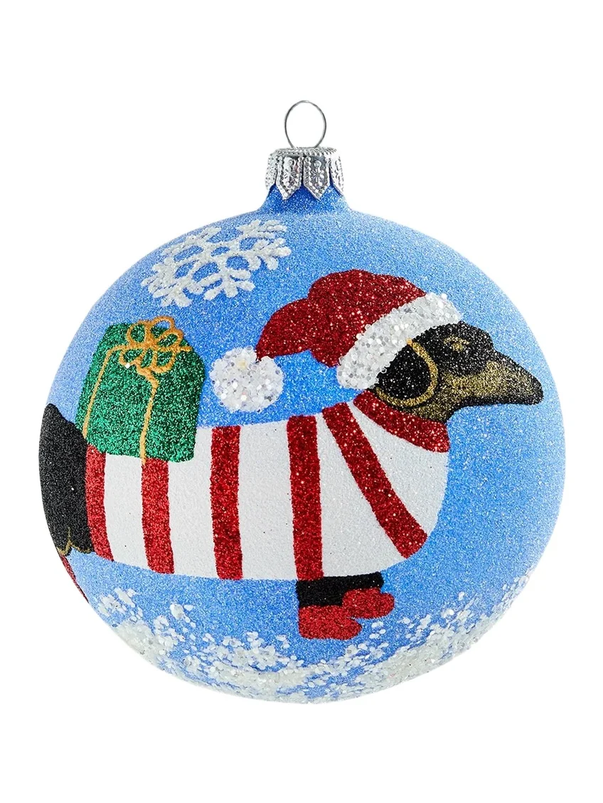 Dachshund Through the Snow Christmas Ornament
