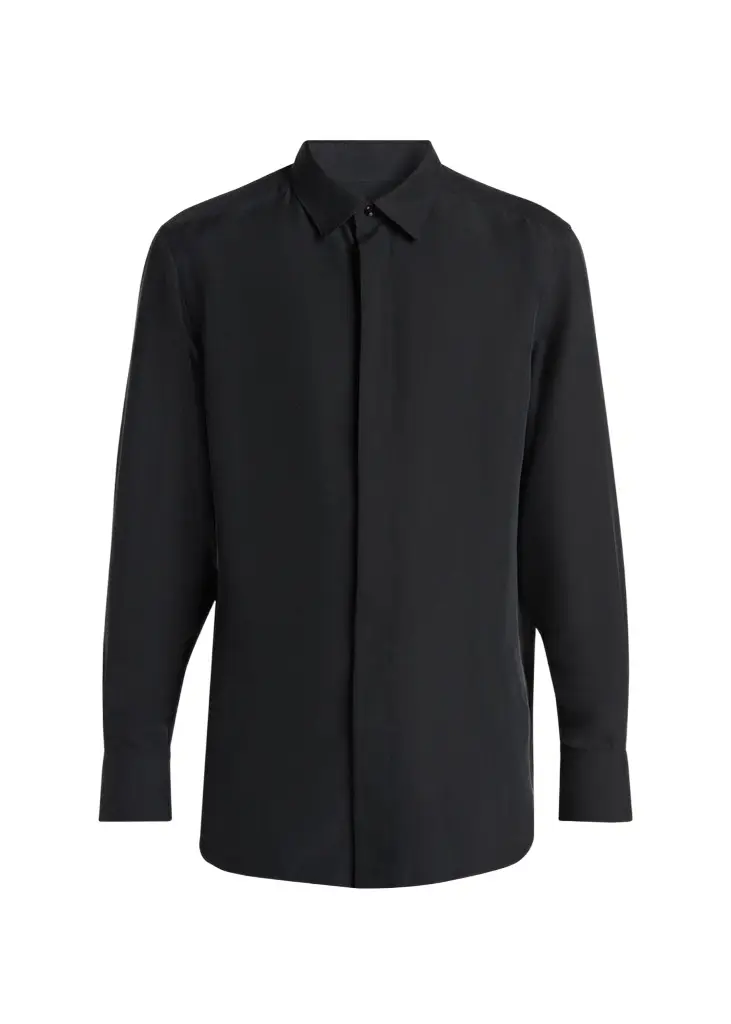 Tom Ford Men's Cupro Twill Concealed-Placket Sport Shirt