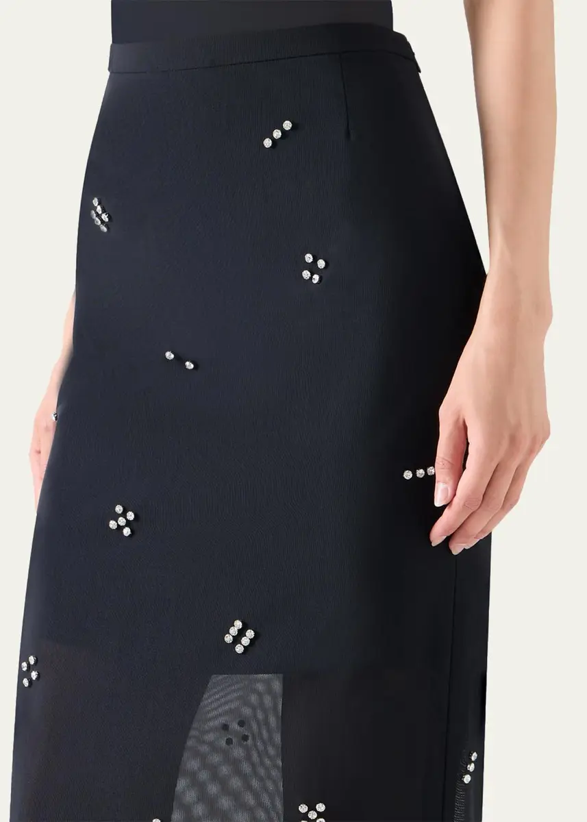 Akris punto Diamond Dice Dot Pencil Midi Skirt | Thumbnail 5 Akris punto Diamond Dice Dot Pencil Midi Skirt | Thumbnail 5