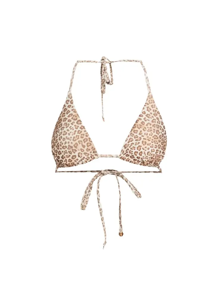 Ramy Brook Nikoleta Leopard Triangle Bikini Top