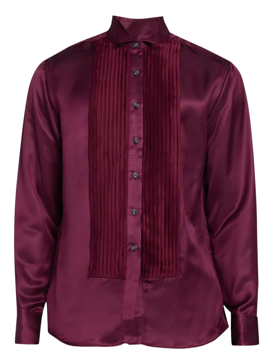 Men's Satin Pleated Tuxedo Shirt Men's Satin Pleated Tuxedo Shirt