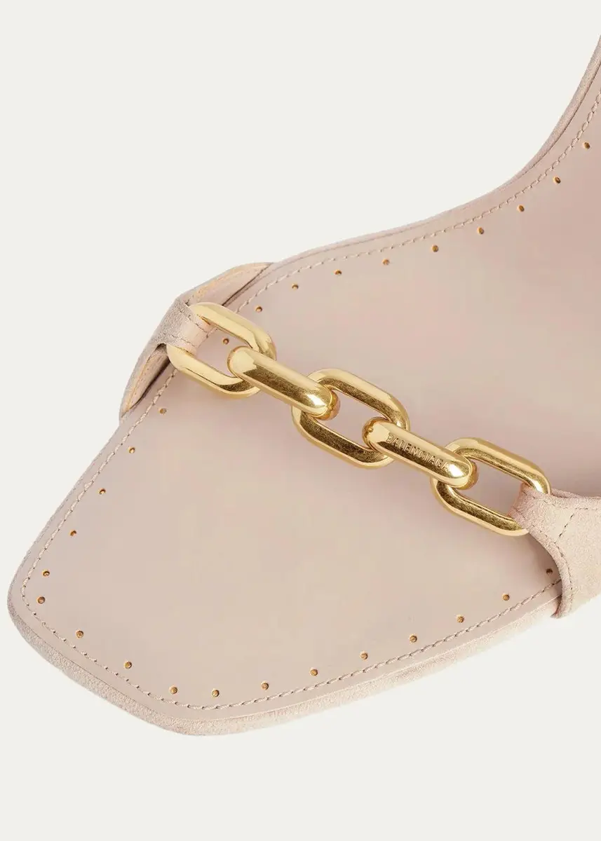 Balenciaga 110mm Duchesse Chain Suede Ankle-Strap Sandals | Thumbnail 4 Balenciaga 110mm Duchesse Chain Suede Ankle-Strap Sandals | Thumbnail 4