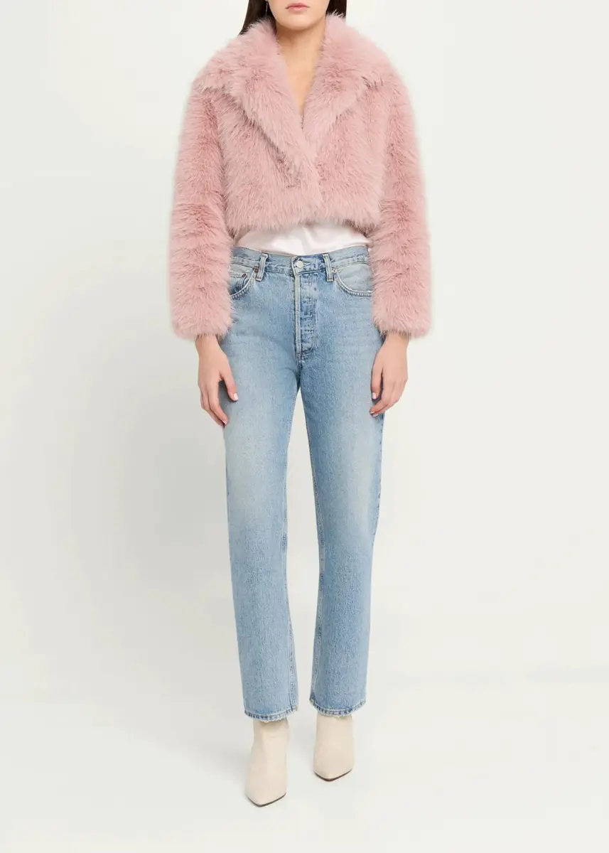 LoveShackFancy Stroma Faux Fur Crop Jacket | Thumbnail 2 LoveShackFancy Stroma Faux Fur Crop Jacket | Thumbnail 2