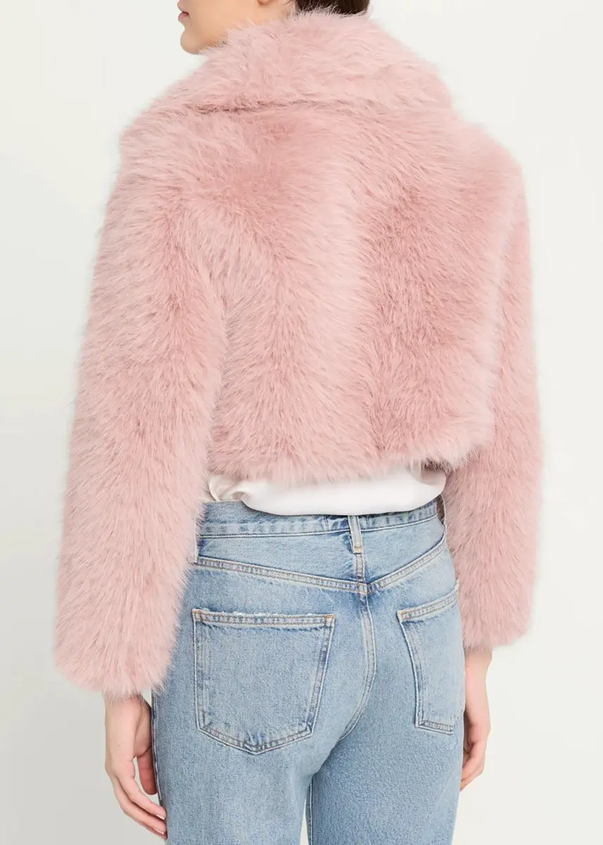 LoveShackFancy Stroma Faux Fur Crop Jacket | Thumbnail 3 LoveShackFancy Stroma Faux Fur Crop Jacket | Thumbnail 3