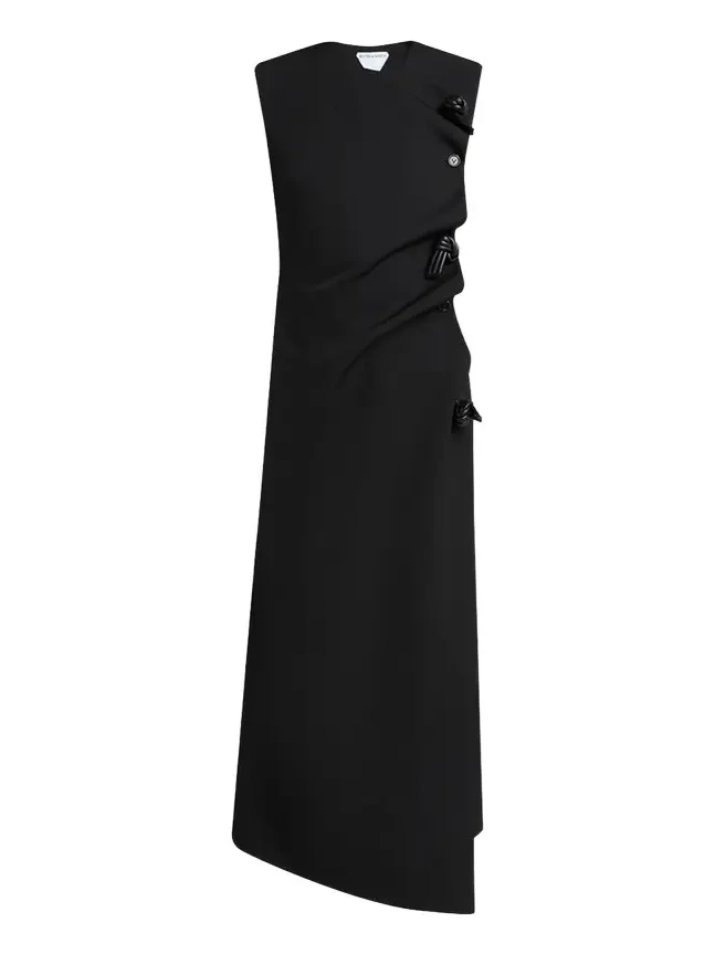 Asymmetric Neck Shift Maxi Dress