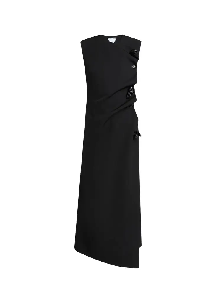 Bottega Veneta Asymmetric Neck Shift Maxi Dress