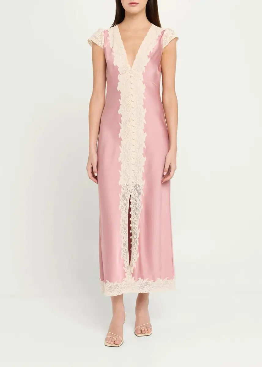 LoveShackFancy Para Laced Crepe Maxi Dress | Thumbnail 4 LoveShackFancy Para Laced Crepe Maxi Dress | Thumbnail 4