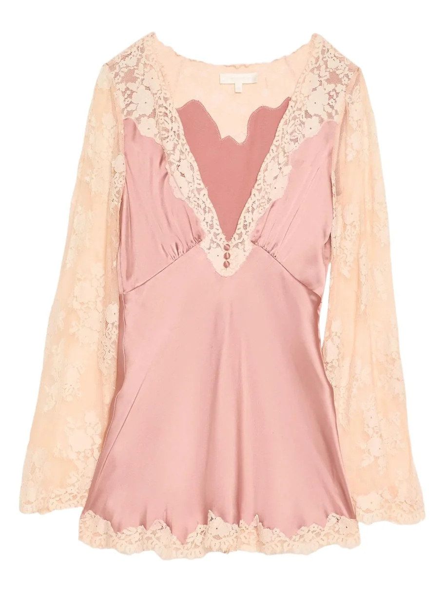 Dawselle Lace-Trim Mini Dress Dawselle Lace-Trim Mini Dress